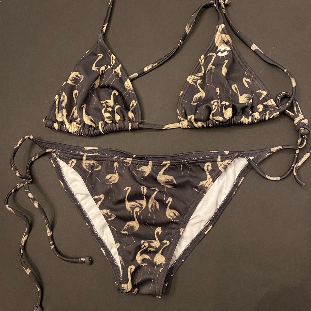 Billabong Navy Blue Flamingo String Bikini
